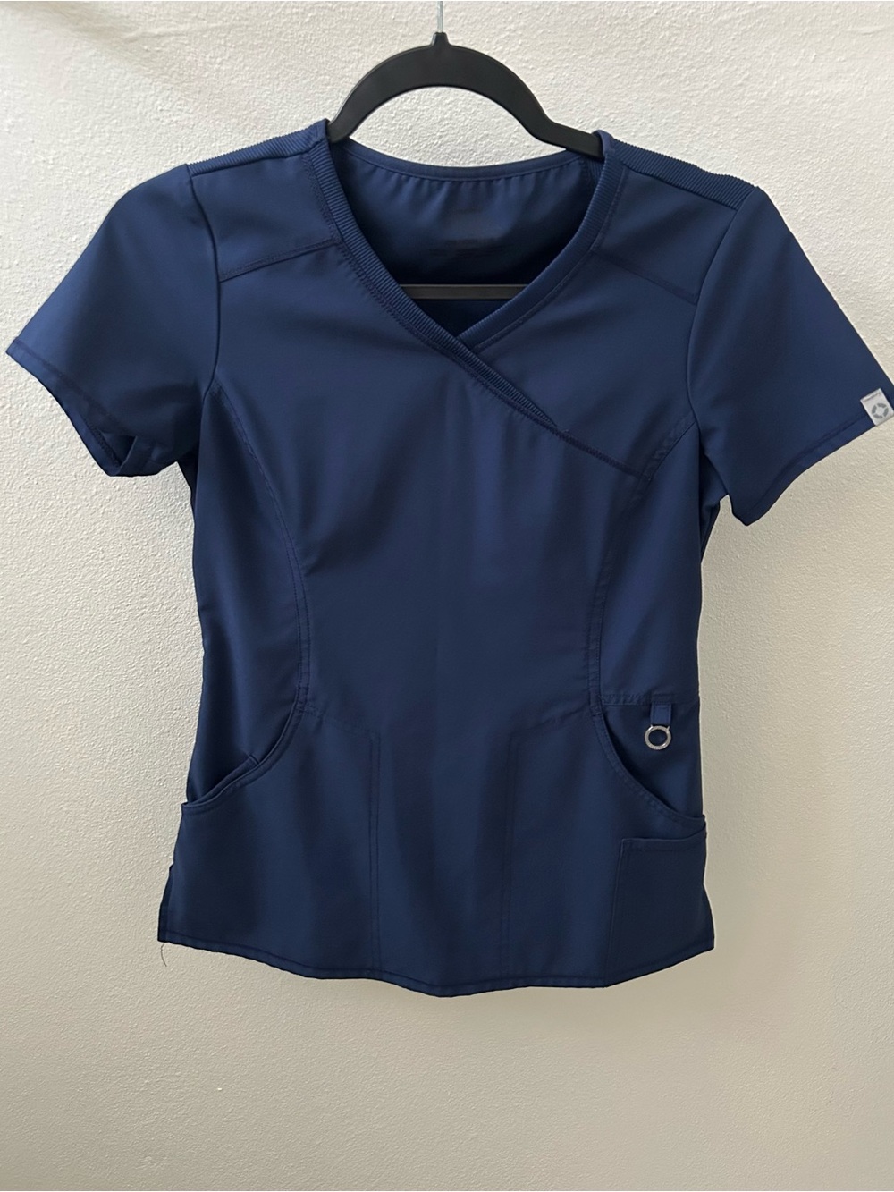 Women's Navy V-Neck Cross-Over Scrub Top